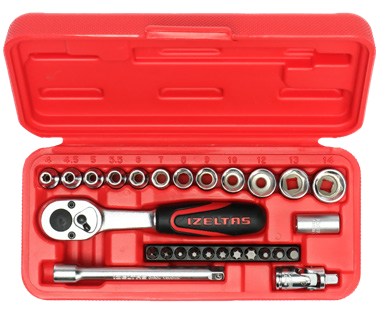 1/4” Altı Köşe Lokma Anahtar ve Bits Set (27 Parça, mm)