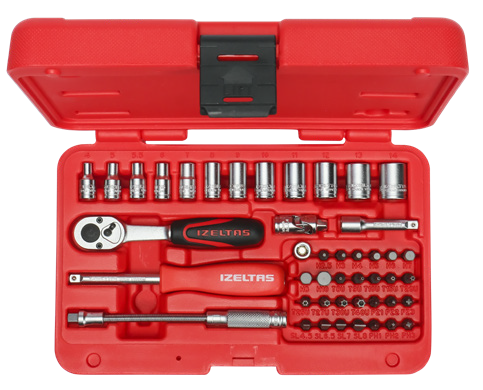 1/4” Altı Köşe Lokma Anahtar ve Bits Set (45 Parça, mm)