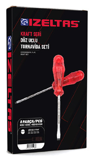Kraft Seri Düz Uçlu Tornavida Takımı (8 Parça)