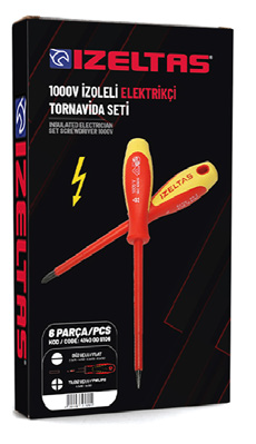 1000V İzoleli Elektrikçi Tornavida Seti (6 Parça)