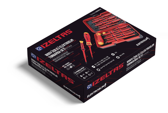 1000V İzoleli Elektro Slim Tornavida Seti (14 Parça)