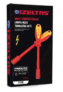 1000V Süngüsü İzoleli Lokma Uçlu Tornavida Takımı (8 Parça, mm)