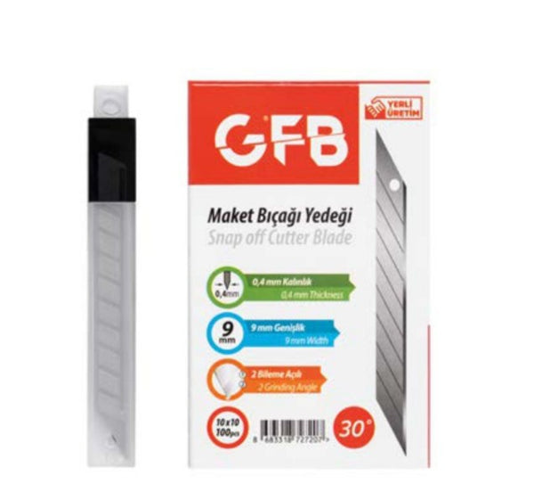 Maket Bıçağı Yedeği Dar 9 x 0,4 mm / SİVRİ 30°